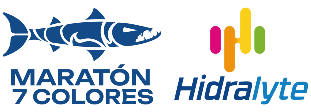 LOGO MARATON AZUL E HIDRALYTE HORIZONTAL